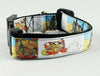 Flintstones dog collar handmade adjustable buckle collar 1" wide or leash fabric - Petcollarshandmades