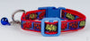 Super Hero cat or small dog collar 1/2" wide adjustable handmade bell or leash Petcollarshandmade