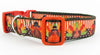 Thanksgiving dog collar handmade adjustable buckle 1" wide or leash holiday Petcollarshandmade