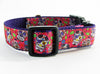 Sugar Skulls dog collar handmade adjustable buckle collar 1" wide or leash Petcollarshandmade