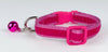 Pink Velvet cat & small dog collar 1/2" wide adjustable handmade bell leash - Petcollarshandmades