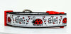Ladybug dog collar handmade adjustable buckle 1" wide or leash Love Petcollarshandmade