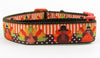 Thanksgiving dog collar handmade adjustable buckle 1" wide or leash holiday Petcollarshandmade