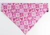 Pink Ribbon Dog Bandana, Over the Collar dog bandana, Dog collar bandana puppy Petcollarshandmade
