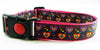 Rainbow Hearts dog collar handmade adjustable buckle collar 1" wide leash fabric - Petcollarshandmades