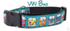 VW Bus dog collar handmade adjustable buckle collar 1" wide or leash Petcollarshandmade