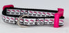 Skulls cat or small dog collar 1/2" wide adjustable handmade bell or leash Petcollarshandmade