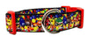 M&M's candy dog collar handmade adjustable buckle collar 1" wide or leash - Petcollarshandmades