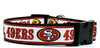 SF 49ers dog collar handmade adjustable buckle football 1" or 5/8" wide or leash Petcollarshandmade