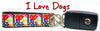 I Love Dogs Key Fob Wristlet Keychain 1"wide Zipper pull Camera strap handmade Petcollarshandmade