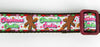 Gingerbread Christmas dog collar handmade adjustable buckle collar 1" wide Petcollarshandmade