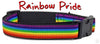 Rainbow Pride dog collar handmade adjustable buckle 1" or 5/8" or 1/2" wide Petcollarshandmade