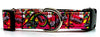 Skittles dog collar handmade adjustable buckle collar 5/8" wide or leash pink Petcollarshandmade