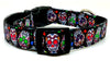 Sugar Skulls dog collar handmade adjustable buckle collar 5/8" wide or leash Petcollarshandmade