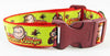 Curious George dog collar Handmade adjustable buckle collar 1"wide or leash - Petcollarshandmades