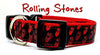 Rolling Stones dog collar Handmade adjustable buckle 1" or 5/8" wide or leash Petcollarshandmade