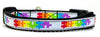 Autism Awareness cat or small dog collar 1/2"wide adjustable handmade Or leashes - Petcollarshandmades