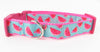 Watermelon dog collar handmade adjustable buckle collar 1" wide or leash Petcollarshandmade