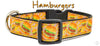 Hamburgers & Fries Dog collar handmade adjustable buckle collar 1" wide or leash - Petcollarshandmades