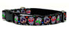 Sugar Skulls dog collar handmade adjustable buckle collar 5/8" wide or leash Petcollarshandmade