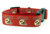 SF 49ers dog collar handmade adjustable buckle collar football 1" wide or leash Petcollarshandmade