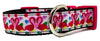 Pink Flamingo dog collar Handmade adjustable buckle 1" or 5/8" wide or leash - Petcollarshandmades