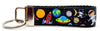 Space Key Fob Wristlet Keychain 1"wide Zipper pull Camera strap handmade - Petcollarshandmades
