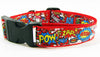 Super Hero dog collar handmade adjustable buckle collar 1" wide or leash Petcollarshandmade