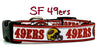 SF 49ers dog collar handmade adjustable buckle football 1" or 5/8" wide or leash Petcollarshandmade