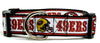 SF 49ers dog collar handmade adjustable buckle football 1" or 5/8" wide or leash Petcollarshandmade