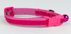 Pink Velvet cat & small dog collar 1/2" wide adjustable handmade bell leash - Petcollarshandmades