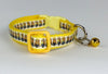 Minions cat or small dog collar 1/2" wide adjustable handmade bell or leash Petcollarshandmade