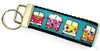 VW Bus Key Fob Wristlet Keychain 1 1/4"wide Zipper pull Camera strap - Petcollarshandmades