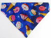 Ice Cream Dog Bandana Over the Collar dog bandana Dog collar bandana puppy Petcollarshandmade