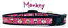 Monkey cat or small dog collar 1/2" wide adjustable handmade bell or leash Petcollarshandmade
