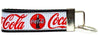 Coca Cola Key Fob Wristlet Keychain 1"wide Zipper pull Camera strap handmade Petcollarshandmade