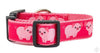 Piggies dog collar handmade adjustable buckle collar 1" wide leash fabric $6 - Petcollarshandmades