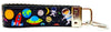Space Key Fob Wristlet Keychain 1"wide Zipper pull Camera strap handmade - Petcollarshandmades