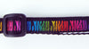 Rainbow Animal print cat or small dog collar 1/2" wide adjustable handmade bell Petcollarshandmade