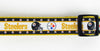 Steelers dog collar handmade adjustable buckle football 1" or 5/8" wide or leash Petcollarshandmade