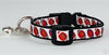 Football cat or small dog collar 1/2" wide adjustable handmade bell leash - Petcollarshandmades