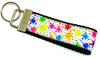 Splatter Paint Key Fob Wristlet Keychain 1 1/4"wide Zipper pull Camera strap Petcollarshandmade