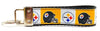 Steelers Key Fob Wristlet Keychain 1"wide Zipper pull Camera strap handmade - Petcollarshandmades