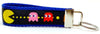 Pacman Key Fob Wristlet Keychain 1"wide Zipper pull Camera strap handmade Petcollarshandmade