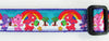 Care Bears dog collar handmade adjustable buckle collar 1" wide or leash fabric Petcollarshandmade