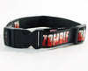 Zombies dog collar  adjustable buckle collar 1" wide or leash horror Petcollarshandmade