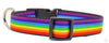 Rainbow Pride dog collar handmade adjustable buckle 1" or 5/8" or 1/2" wide Petcollarshandmade
