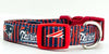 Patriots dog collar handmade adjustable buckle 5/8" wide or leash football Petcollarshandmade