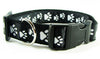 Paw Print dog collar handmade adjustable buckle collar 1" wide or leash fabric - Petcollarshandmades