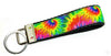 Tie Dye Key Fob Wristlet Keychain 1"wide Zipper pull Camera strap handmade Petcollarshandmade